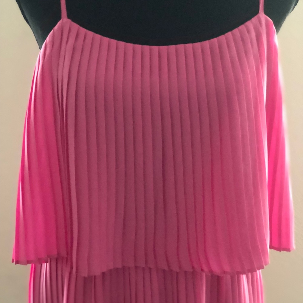 Pink pleated dress by Metona. Medium